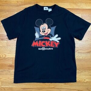 Vintage Disney Mickey Mouse Shirt Mens XL Black Walt Disney World Graphic Tee